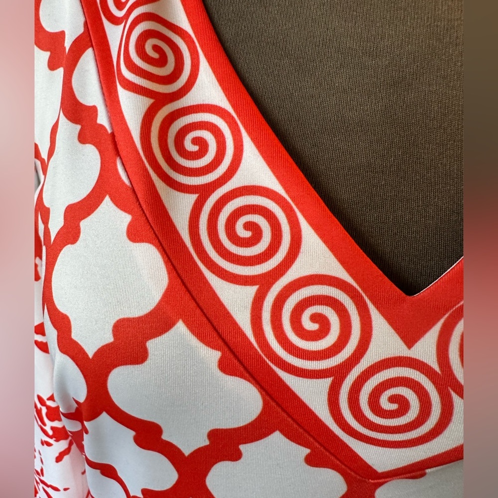 Gretchen Scott Tangerine and White Crab Dress - Picture 2 of 6